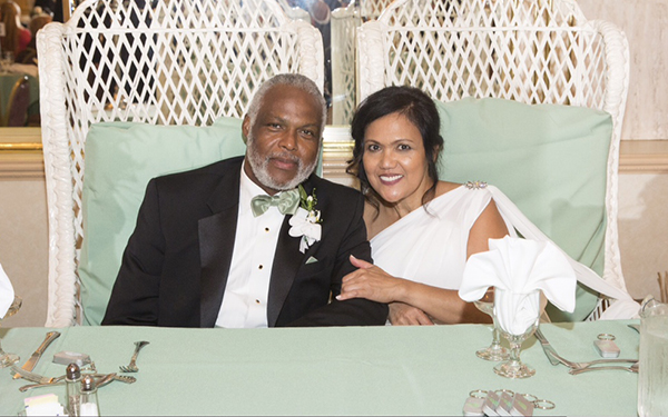 Eva and Jeremiah on their wedding day.